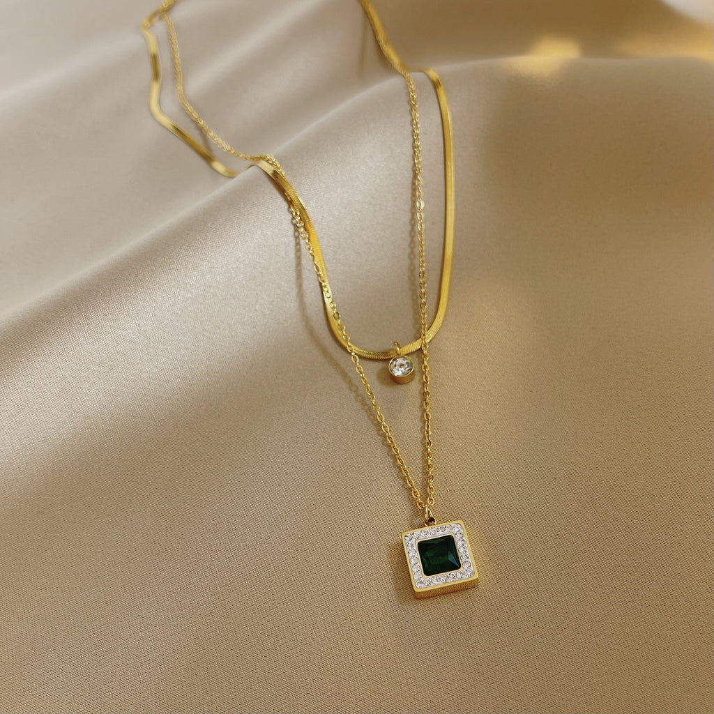 Double-layer gem pendant