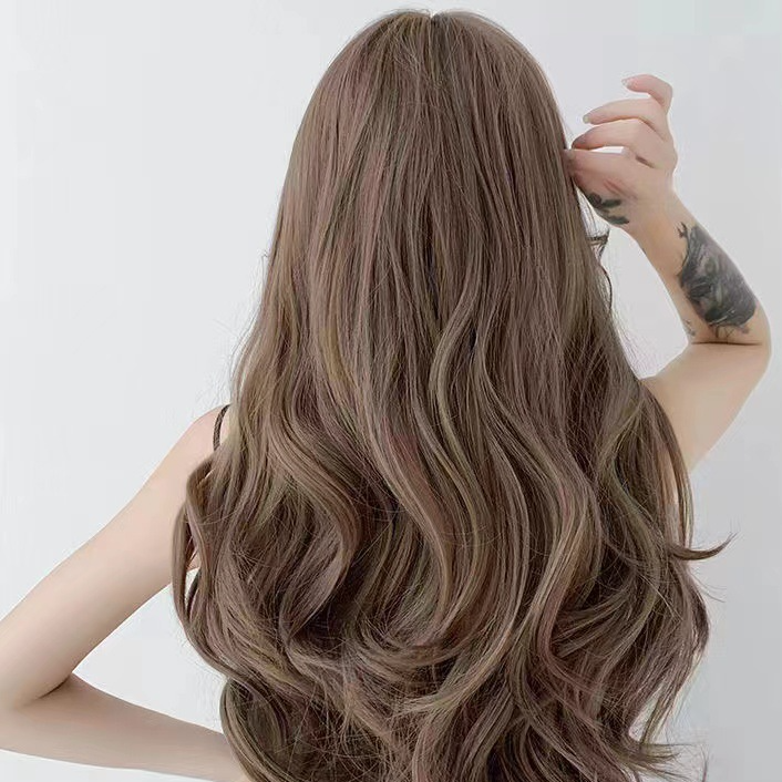 Long Curly Synthetic Hair Wig with Adjustable Bangs