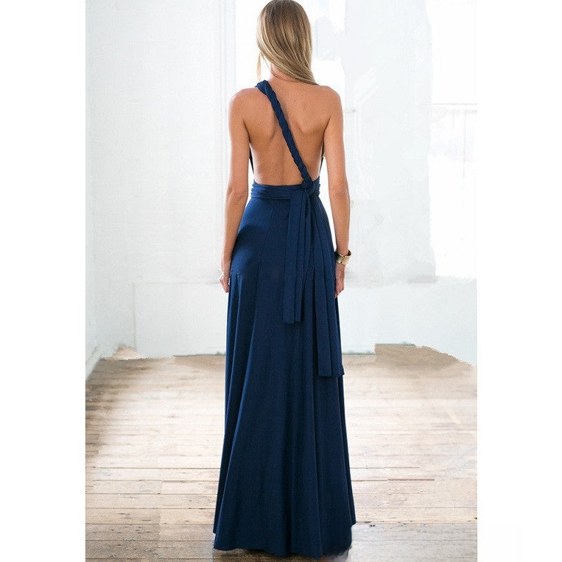 Multi Way Bandage Bodycon Long Dress Sexy Rope Design