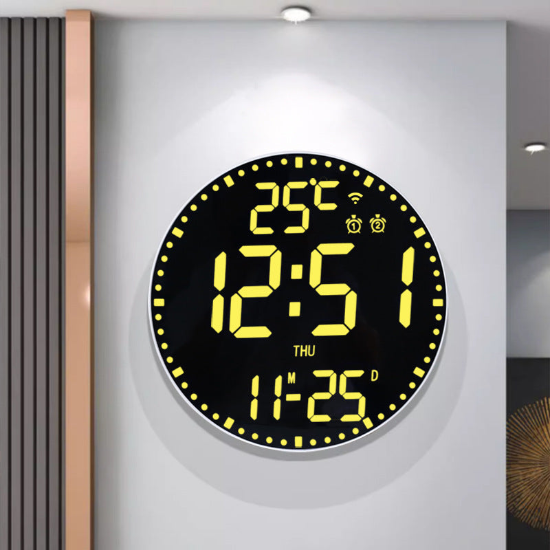 RGB WiFi Wall Clock Digital Perpetual Calendar LED Alarm Clock App Control