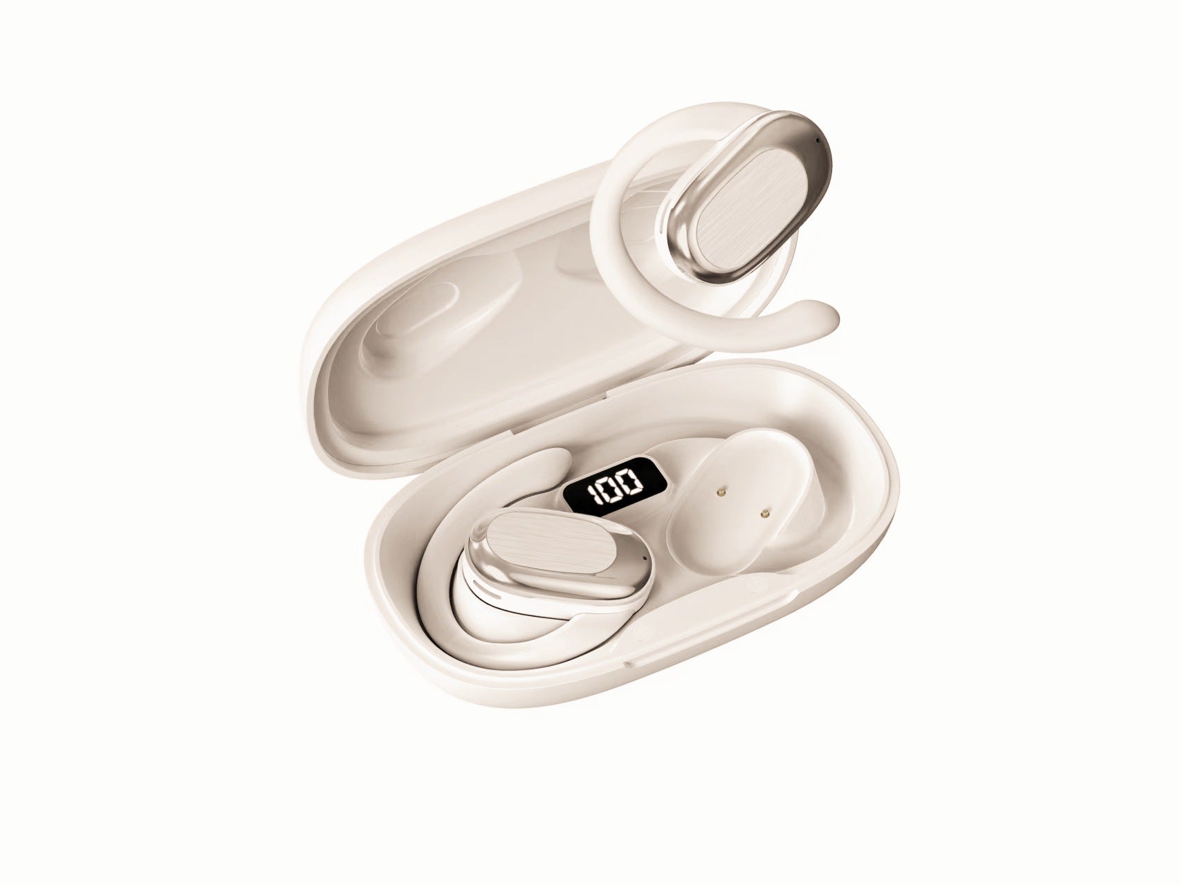 Open-Ear Bluetooth Headphones with Digital Display