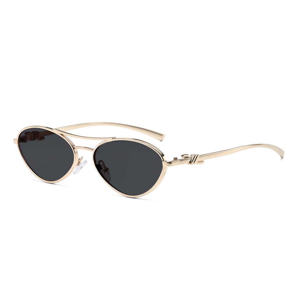 Oval Metal Frame Sunglasses
