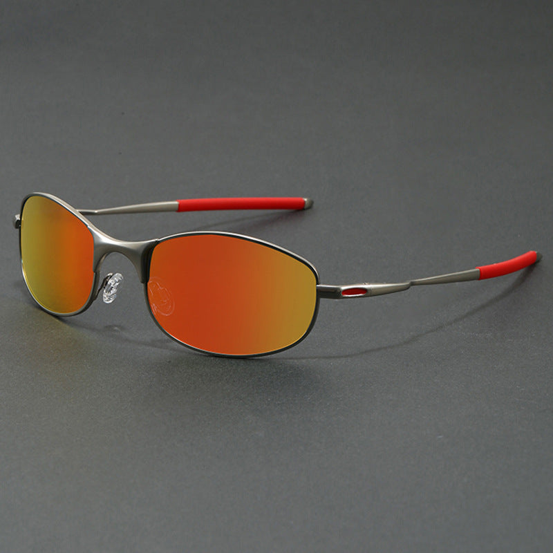 Retro Polarized Sunglasses for Men and Women UV400 Protection Metal Frame for Driving Fishing Cycling