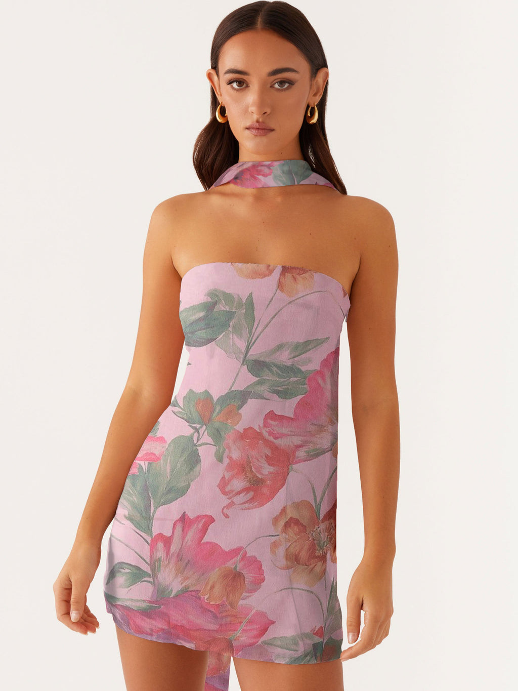 Floral Print Tube Top Dress