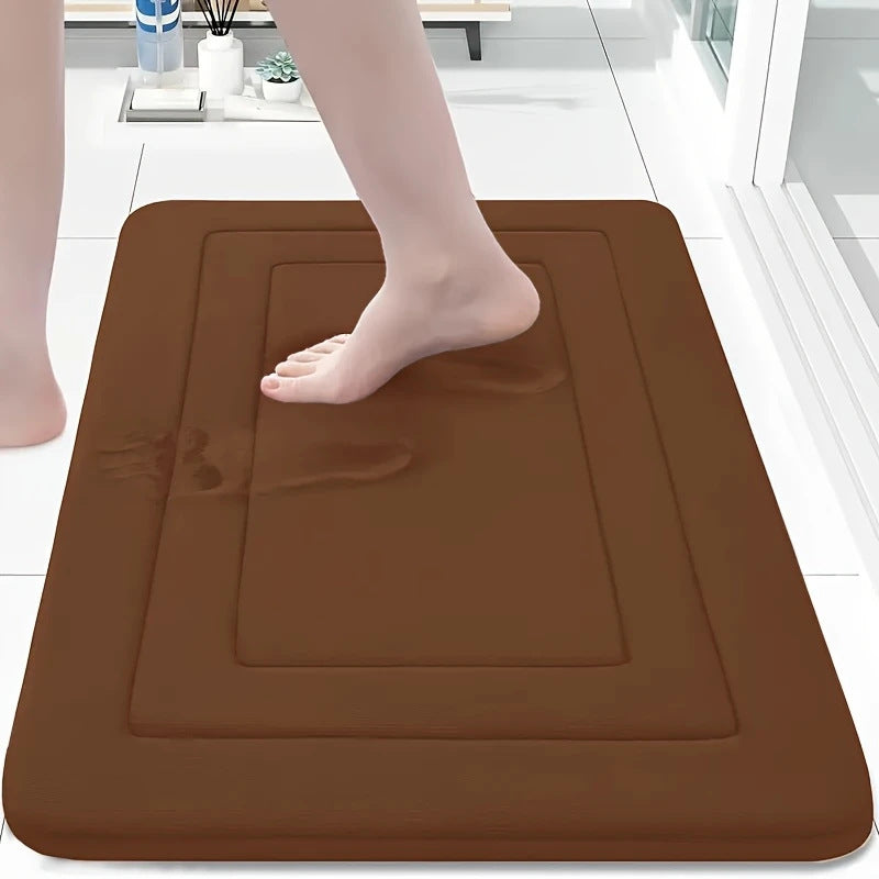 Back Pattern Coral Fleece Bathroom Floor Mat