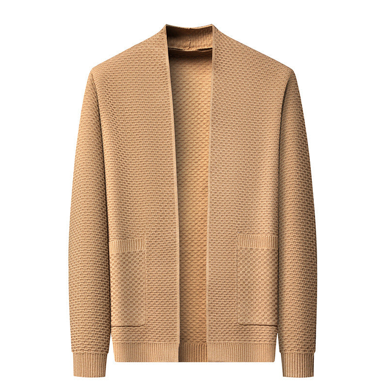 Mens Fish Scale Knitted Cardigan