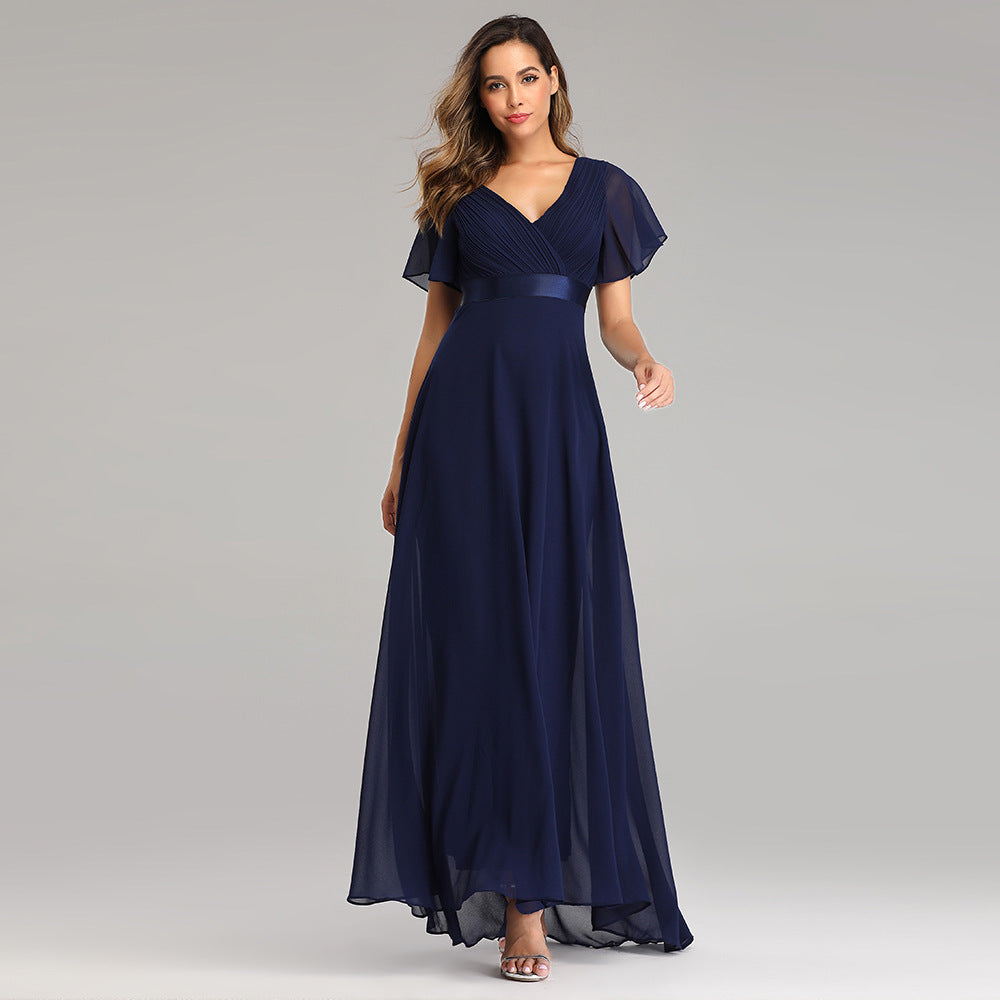 Elegant Trumpet Sleeve Chiffon Evening Dress
