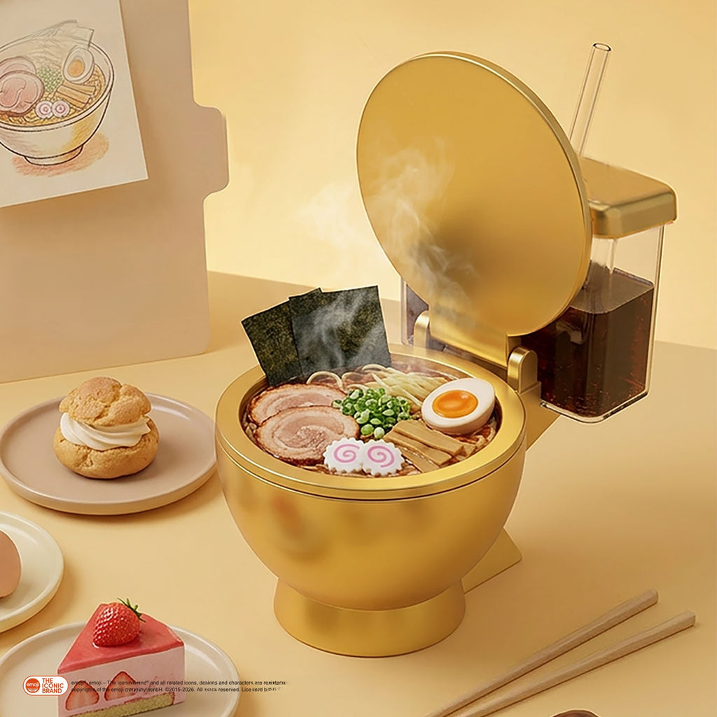 Emoji Toilet-Shaped Instant Noodle Bowl