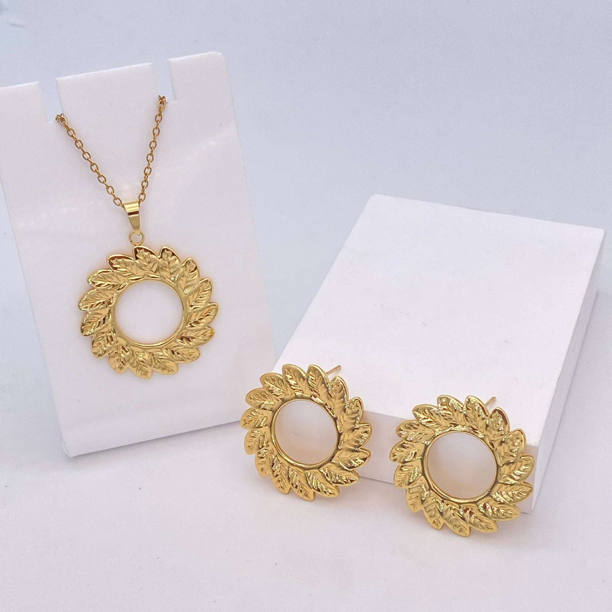 Stainless Steel Earrings and Necklace