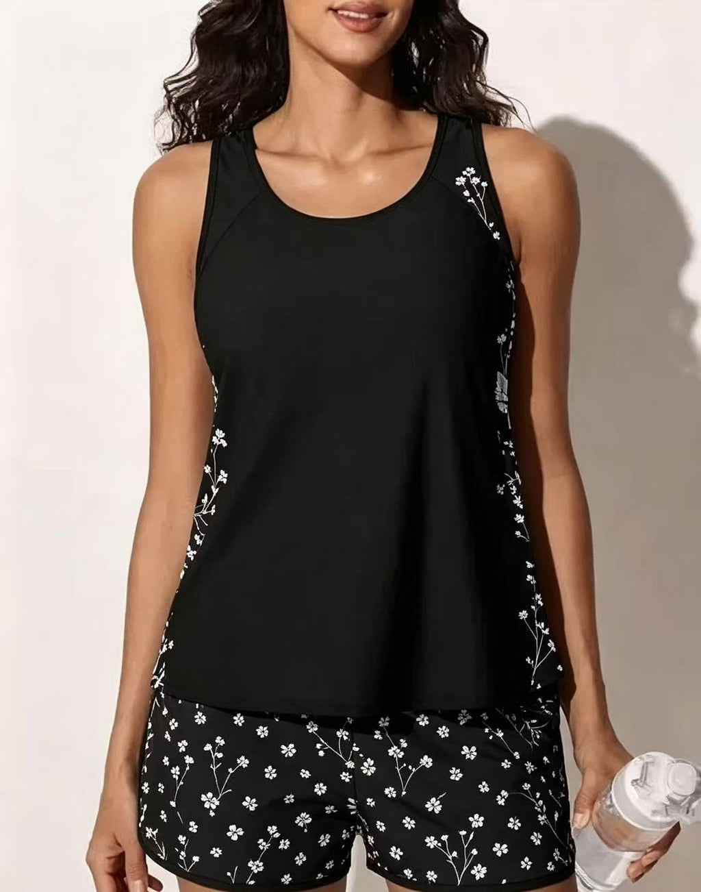 Women's Plus Size Two-Piece Printed Tankini Swimwear