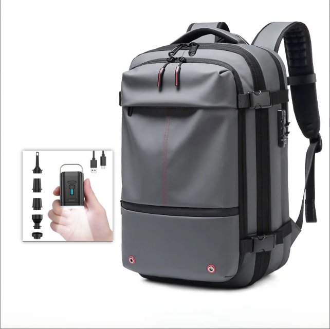 Backpack with air pump