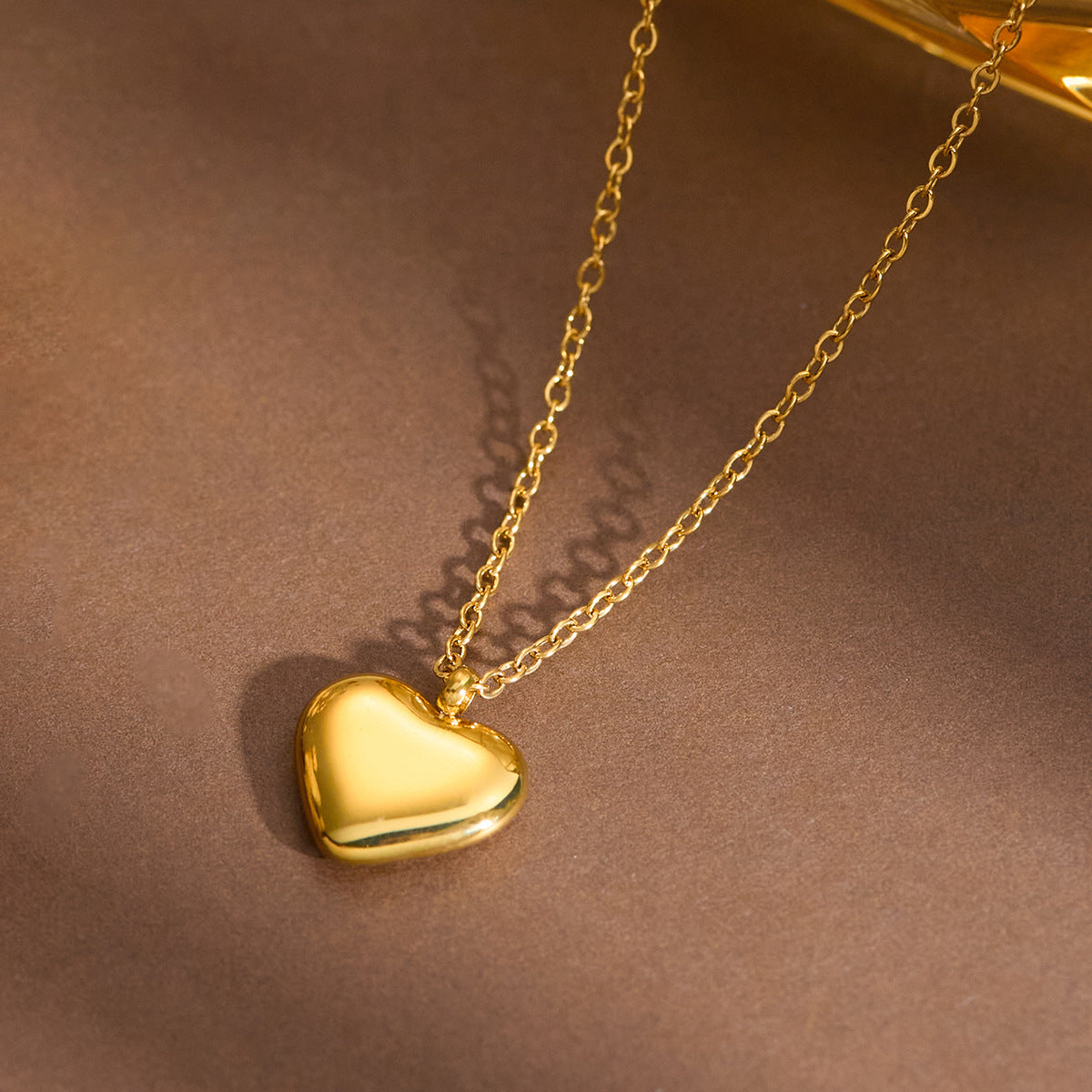 Heart Shaped Gold Plated Stainless Steel Necklace