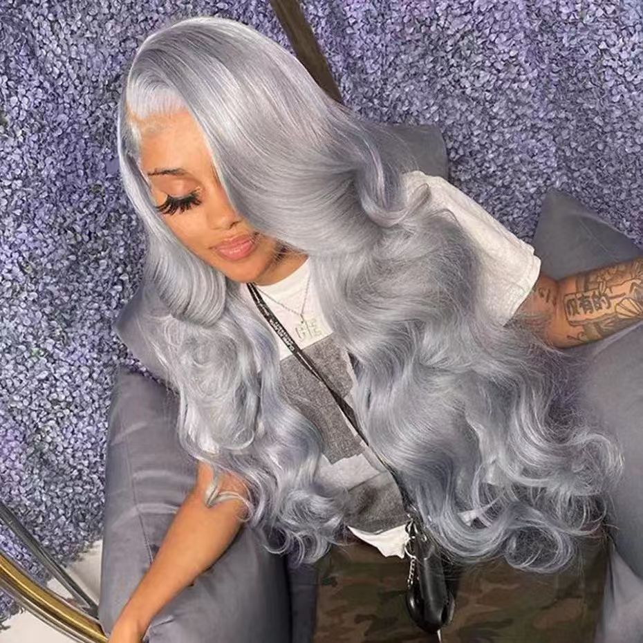 Machine Made Lace Wig Long Curly Hair