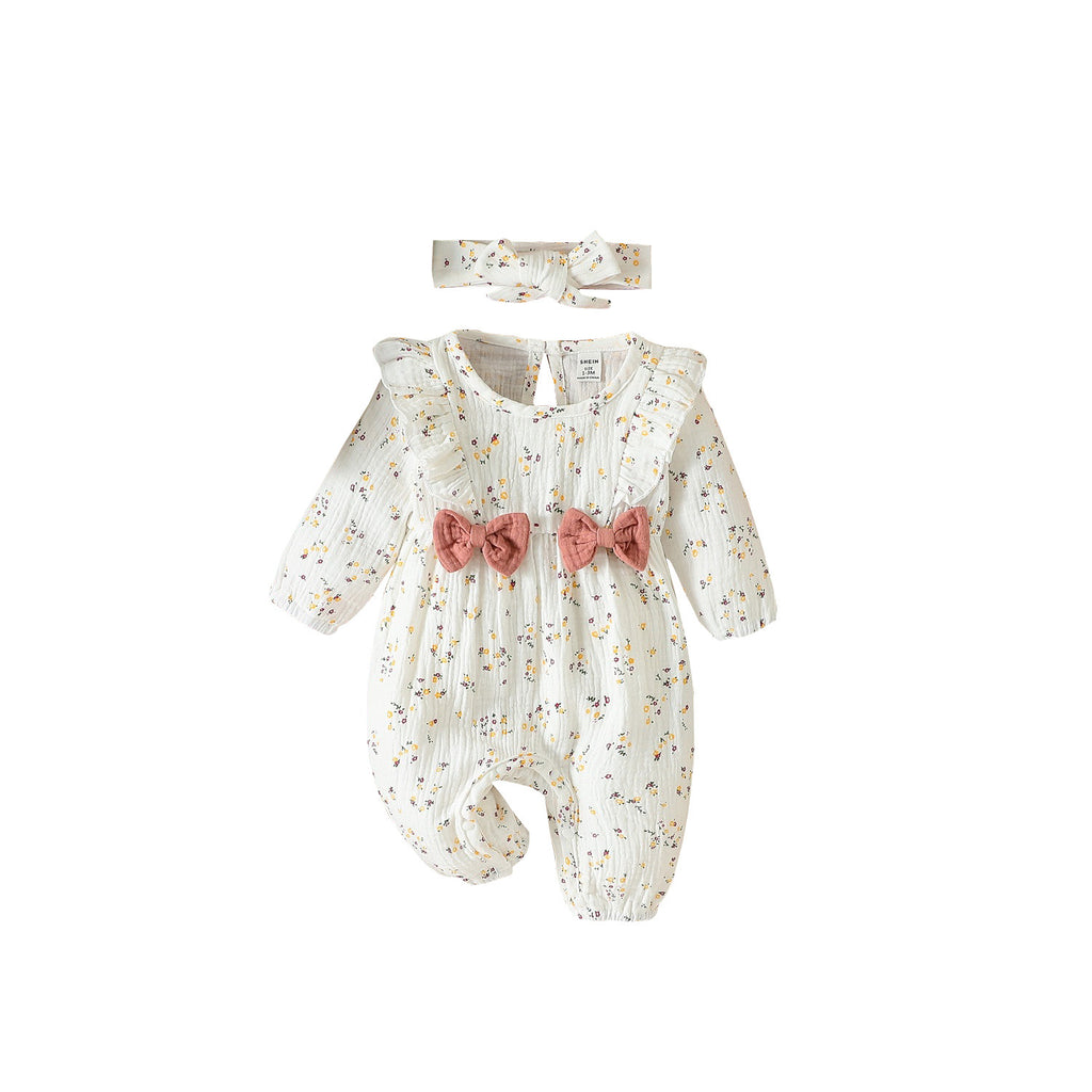 Baby Floral Romper with Hair Band