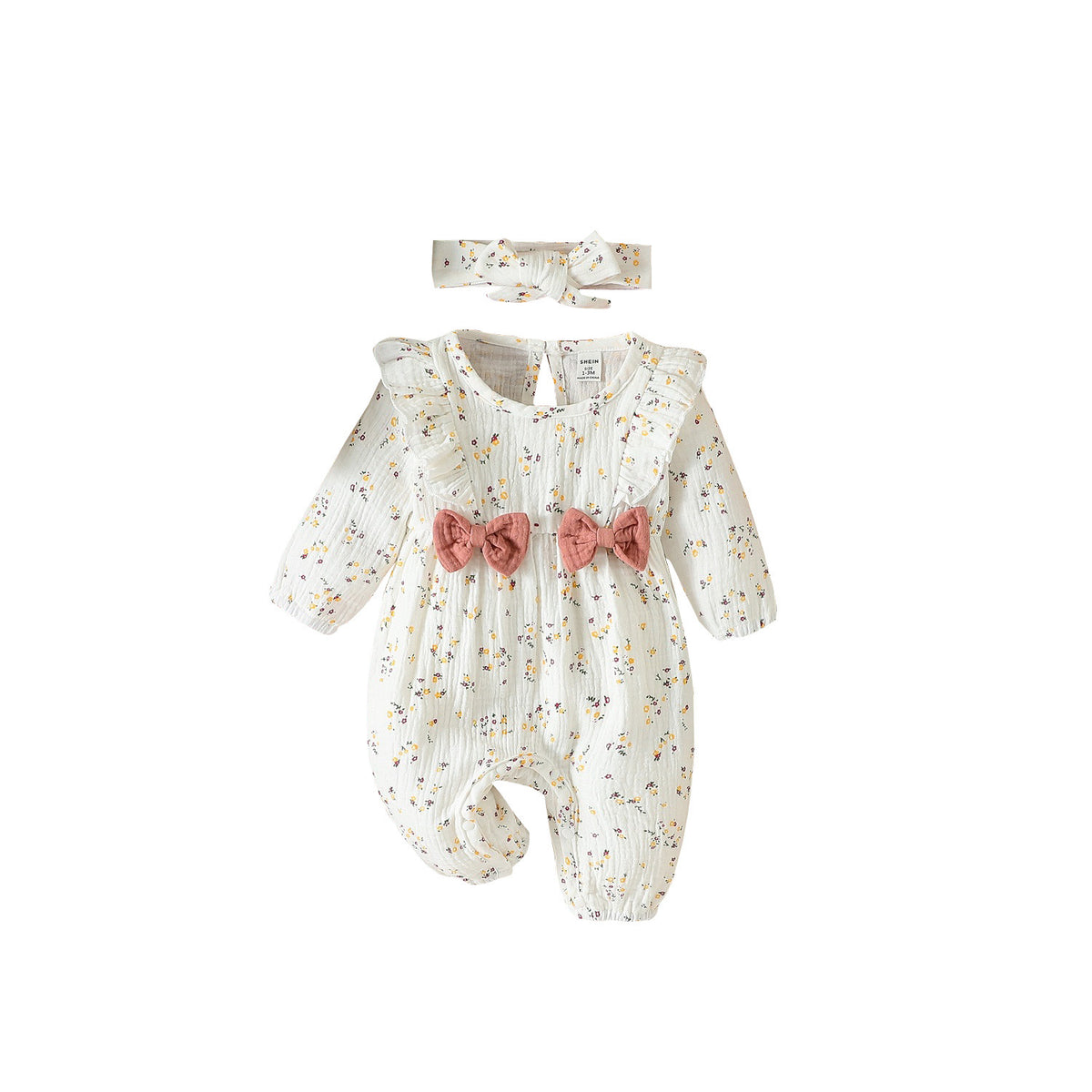 Baby Floral Romper with Hair Band