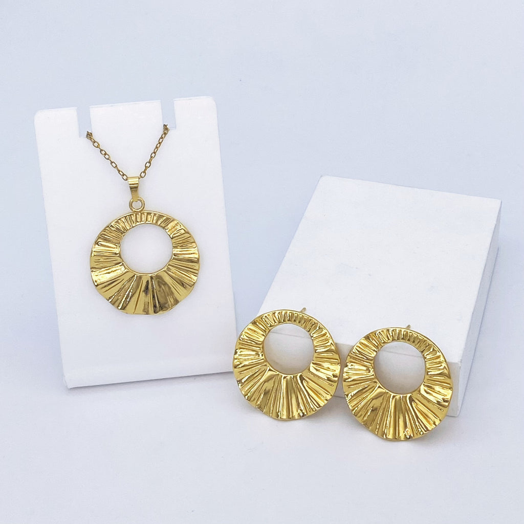 Stainless Steel Earrings and Necklace
