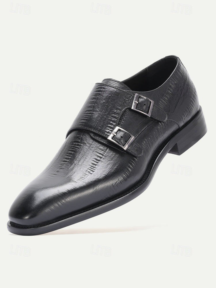 Genuine Leather Buckle Dress Shoes