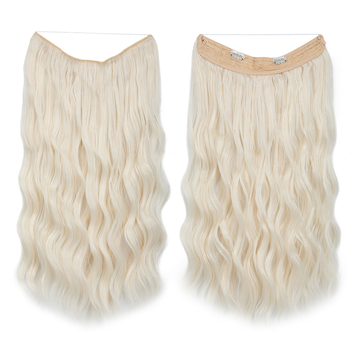 Synthetic Hair Extensions Long Wavy Clip-in