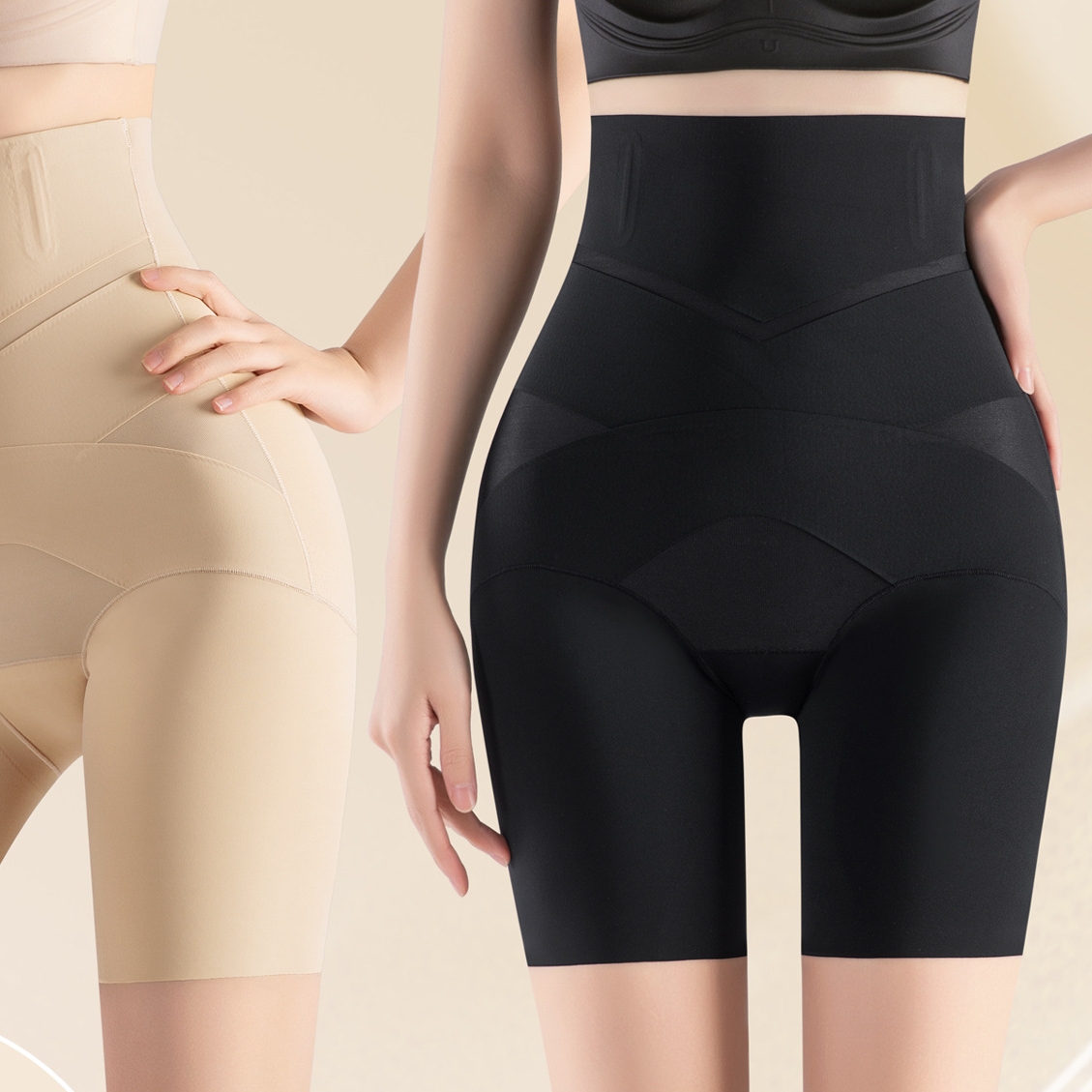 High-waisted tummy-revealing pants for women