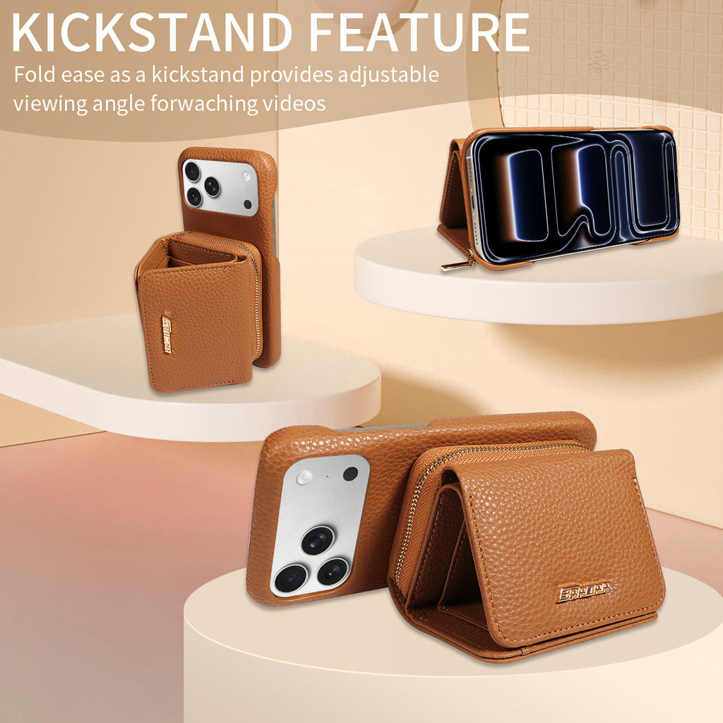 Litchi Pattern Mobile Phone Case Suitable for Apple iPhone 17