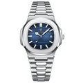 Ultra-Thin Waterproof Men's Quartz Watch with Stainless Steel Strap