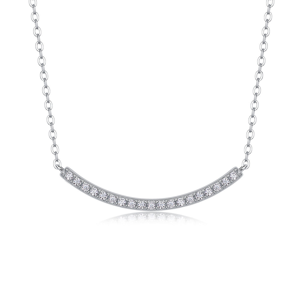 Sterling Silver Moissanite Geometric Pendant Necklace