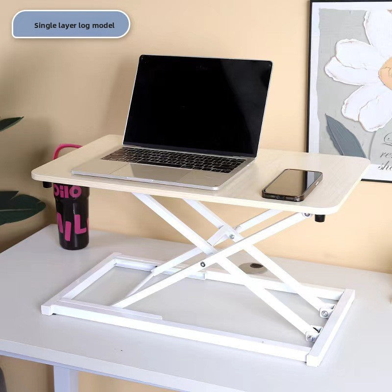 Pneumatic desktop computer desk