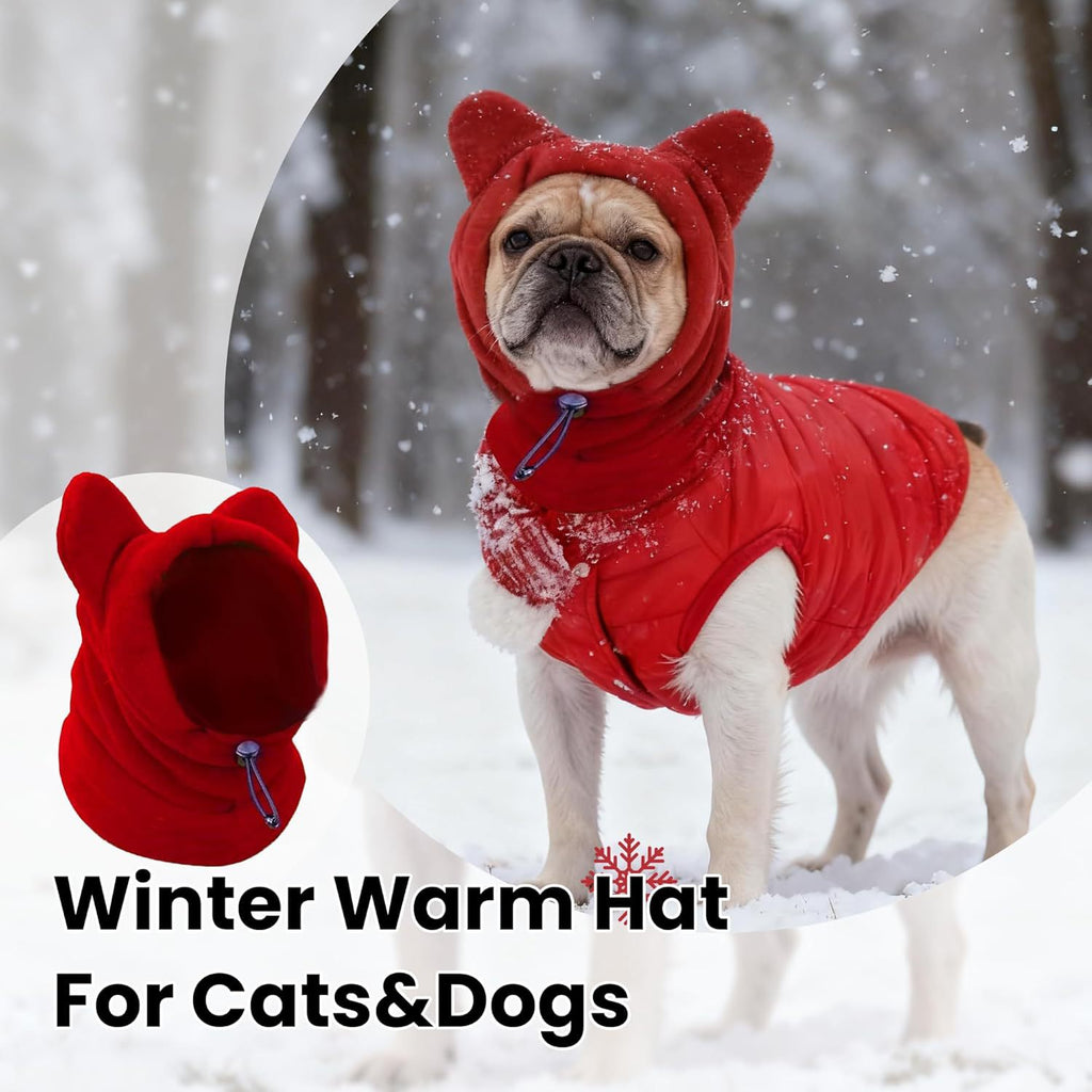 Dog Winter Warm Hood Scarf