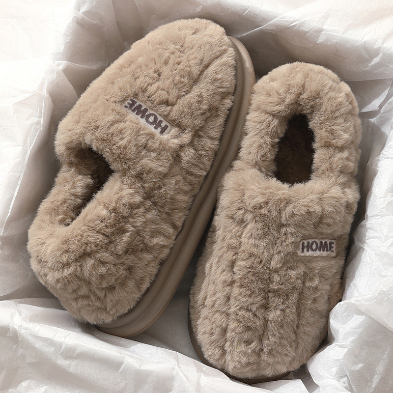 Womens Plush Winter Slippers with Heel Cover