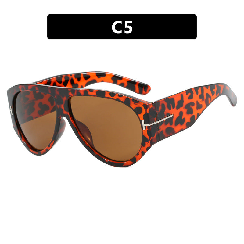 Aviator Sunglasses Women Oversize T-Shaped Frame