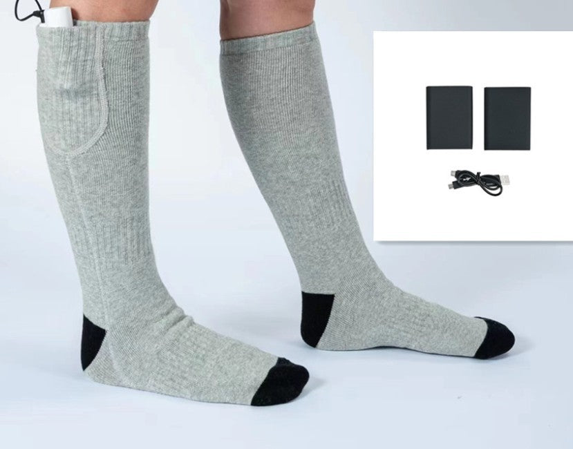 USB Charging Heating Socks Winter Thermal Electric Socks