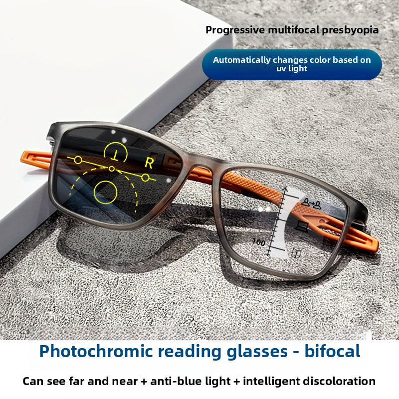Progressive Multifocal Anti-Blue Light Photochromic Reading Glasses