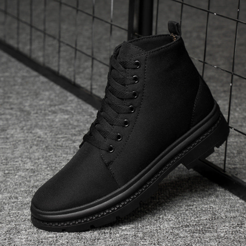 Mens Waterproof Canvas Shoes with Heightening Design