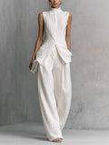 Drapey Sleeveless Top and Long Pants Set