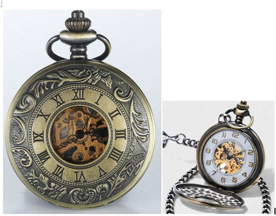 Retro Mechanical Pocket Watch Double Cover
