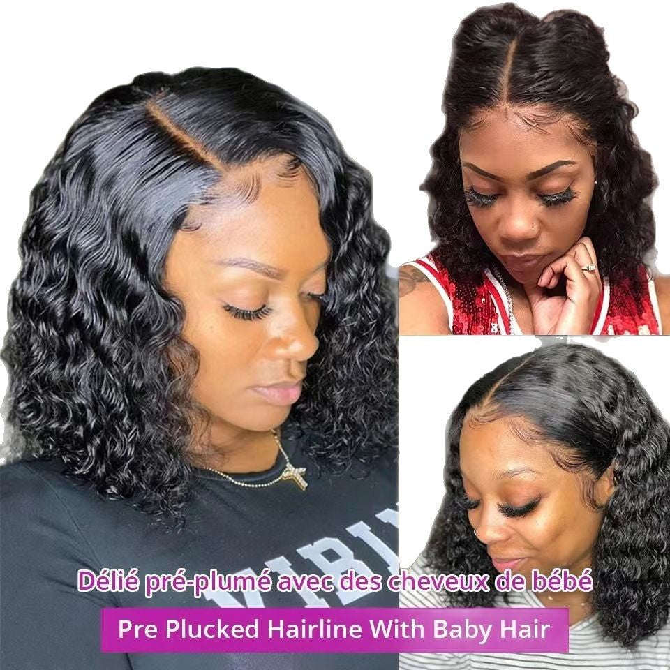 Lace Front Wig with Transparent Front, Adhesive-Free, High-Definition Human Hair