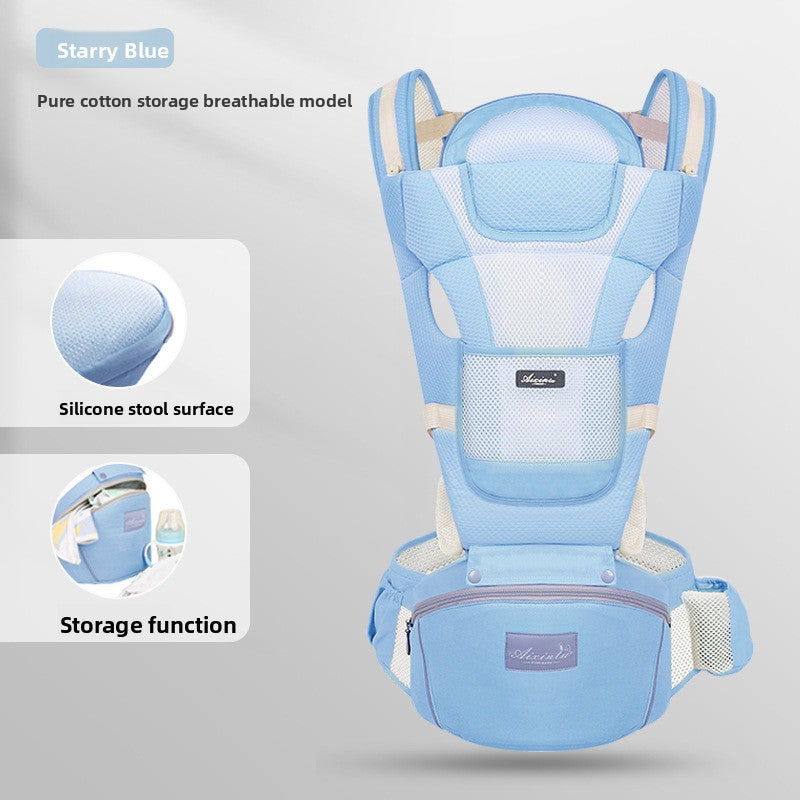 Foldable Baby Carrier with Waist Stool Dual Shoulder Support