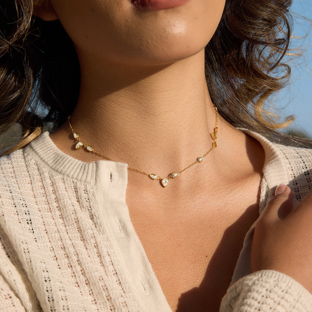 Titanium Steel Zircon Pendant Necklace for Women