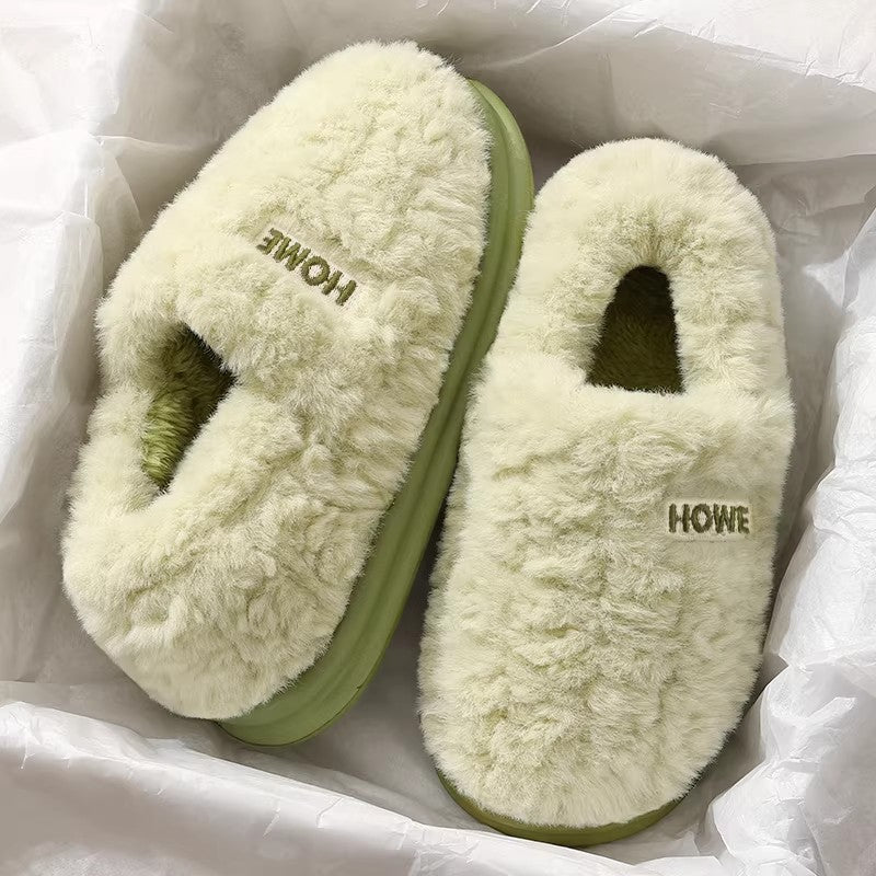 Womens Plush Winter Slippers with Heel Cover