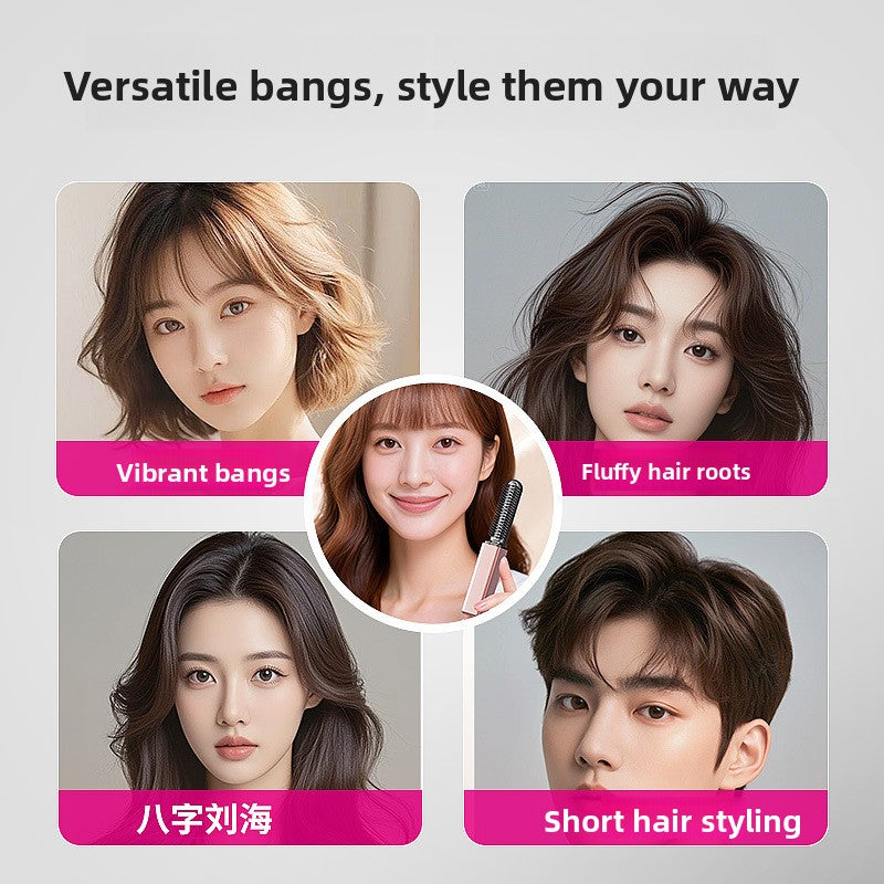 Mini Wireless Portable Hair Straightener Comb with Titanium Tourmaline Coating for Travel and Daily Styling
