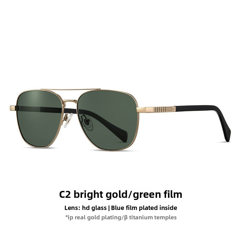 Titanium Alloy Pilot Sunglasses with UV400 Protection
