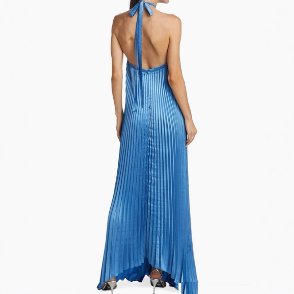 Sleeveless Pleated Backless Dress