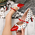 Womens Color Block Slip On High Heels