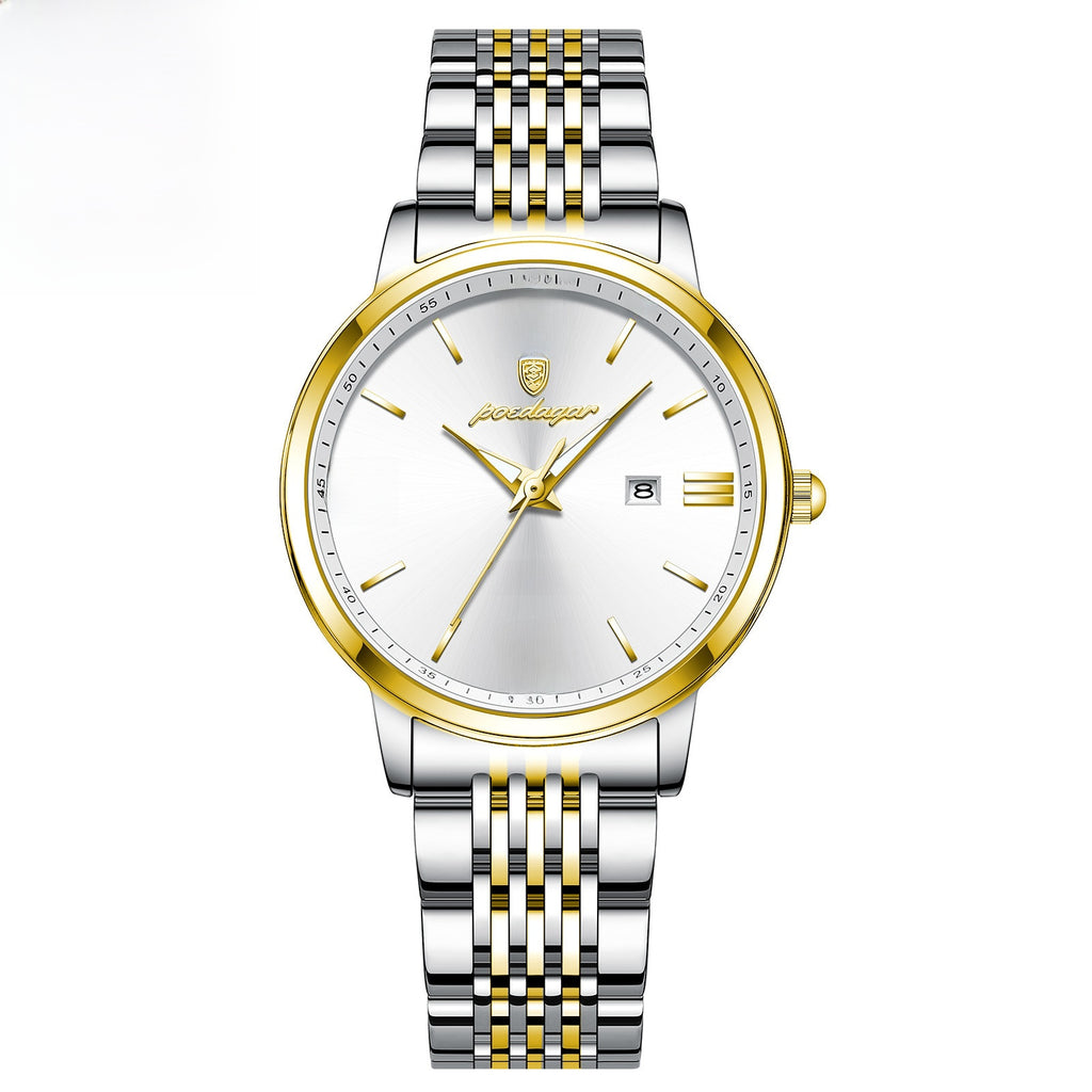 Ultra-Thin Waterproof Luminous Stainless Steel Women's Quartz Wristwatch