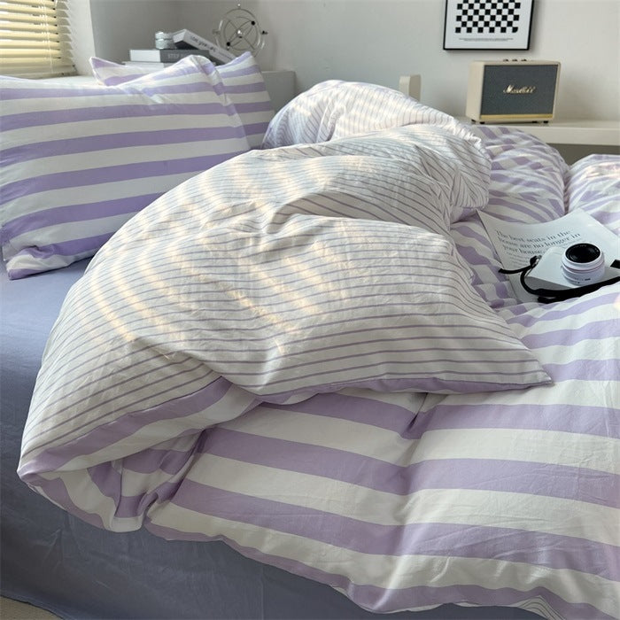 Washed Cotton Double-Layer Yarn Bedding Four-Piece Set