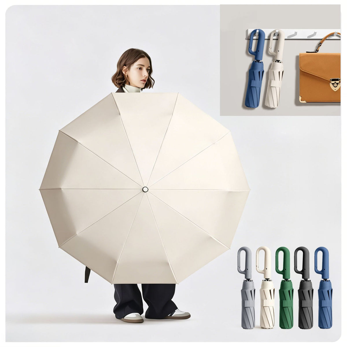 Fully Automatic Umbrella with Ring Handle