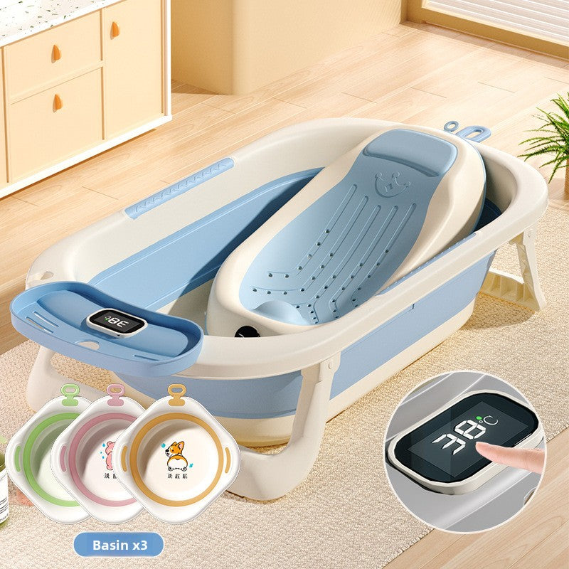 Temperature Sensing Baby Bathtub with Foldable Design
