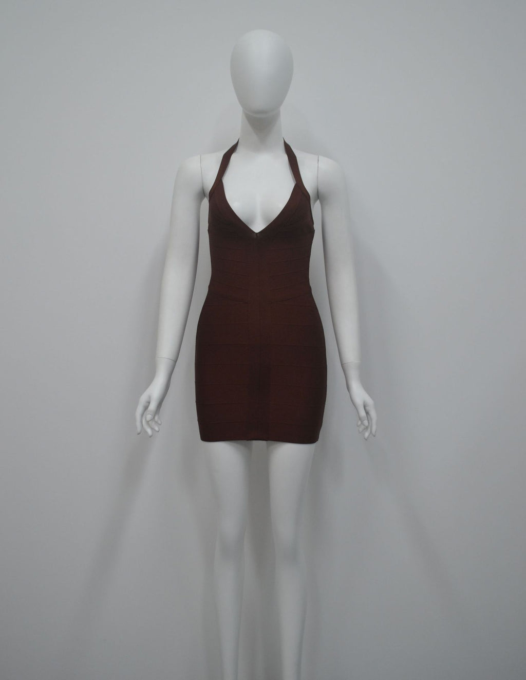 Women's Sexy Halter Backless V-Neck Bandage Party Mini Dress