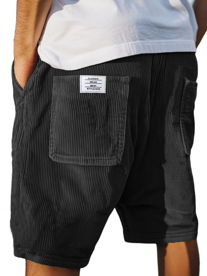 New Style Cross-Border Foreign Trade Men's Fashion American-Style Multi-Pocket Vintage Corduroy Shorts