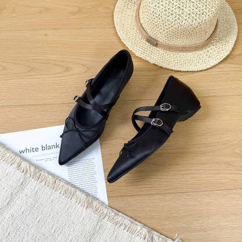 Chunky-heeled pointed-toe high heels